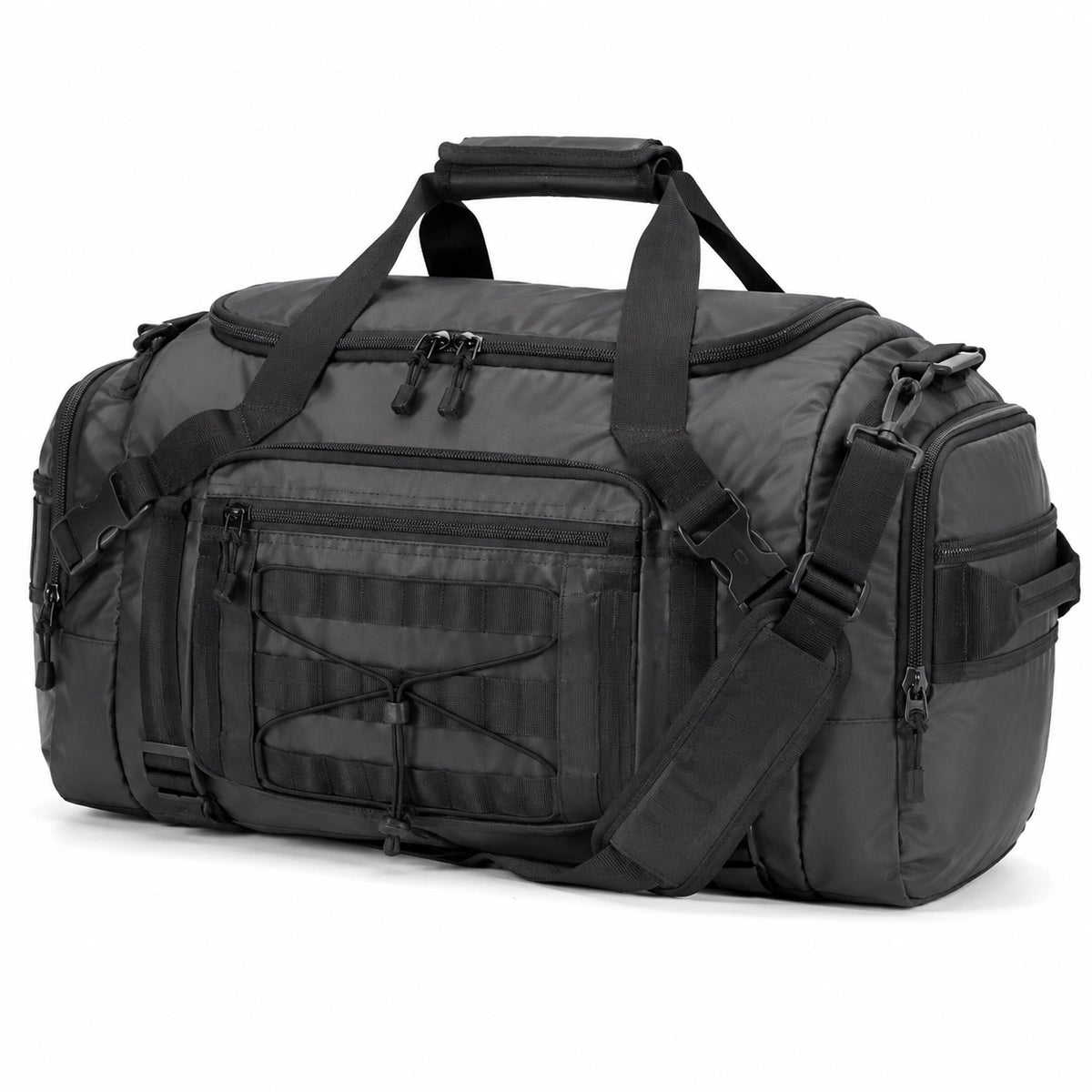 Bolsa de viaje 55 x 30 x 30 cm de tejido sintético negro con compartimentos y correa ajustable