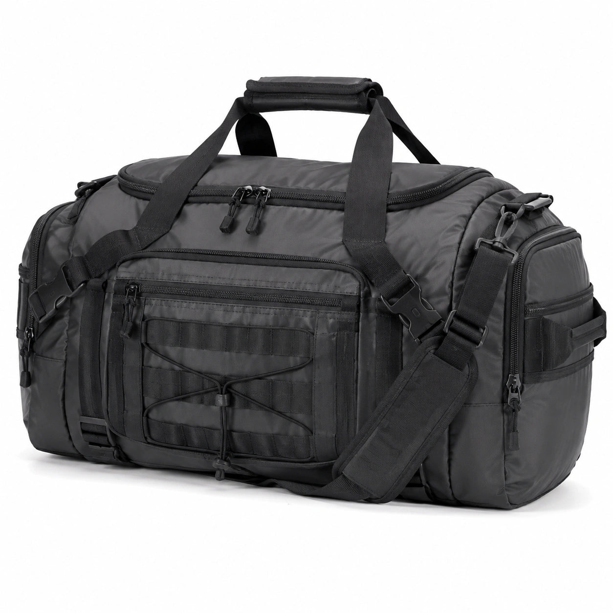 Bolsa de viaje 55 x 30 x 30 cm de tejido sintético negro con compartimentos y correa ajustable
