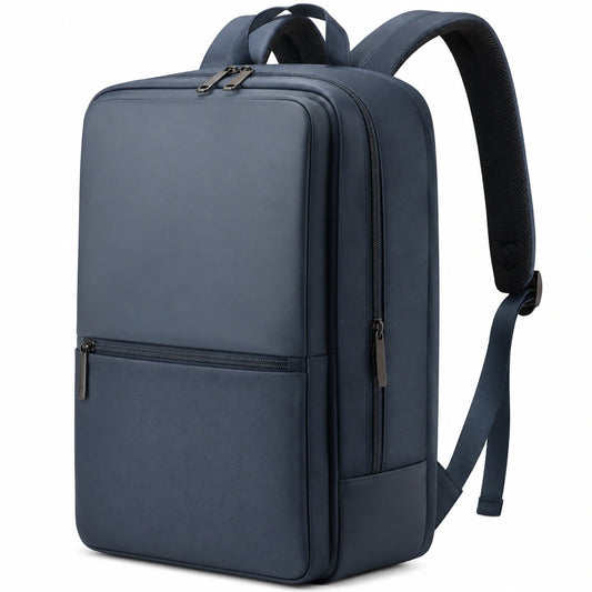 Mochila 30 x 15 x 43 cm de tejido sintético azul marino con bolsillos y correas acolchadas