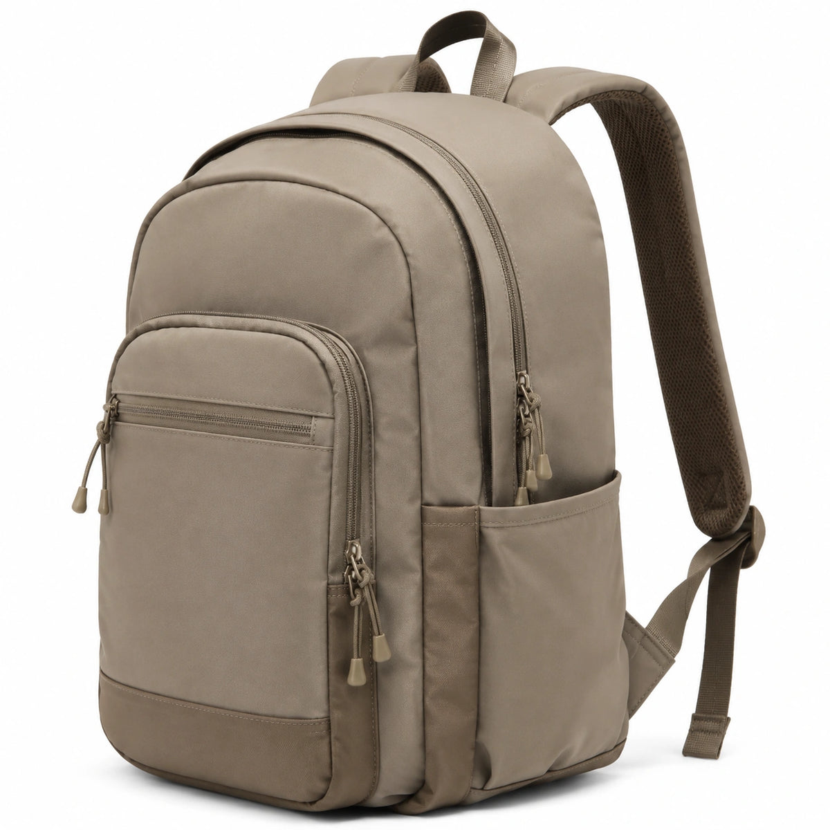 Mochila 30 x 16 x 45 cm de tejido sintético gris topo para uso diario con compartimentos