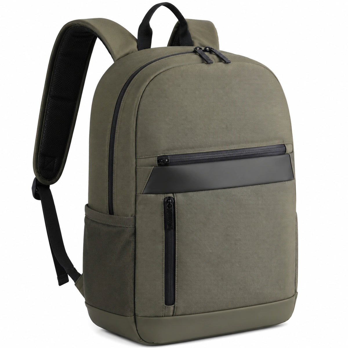 Mochila 30 x 15 x 45 cm de poliéster verde oliva para portátil con bolsillos y asas acolchadas